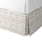 Tailored Bedskirt in Trellis Like It Is - Beige