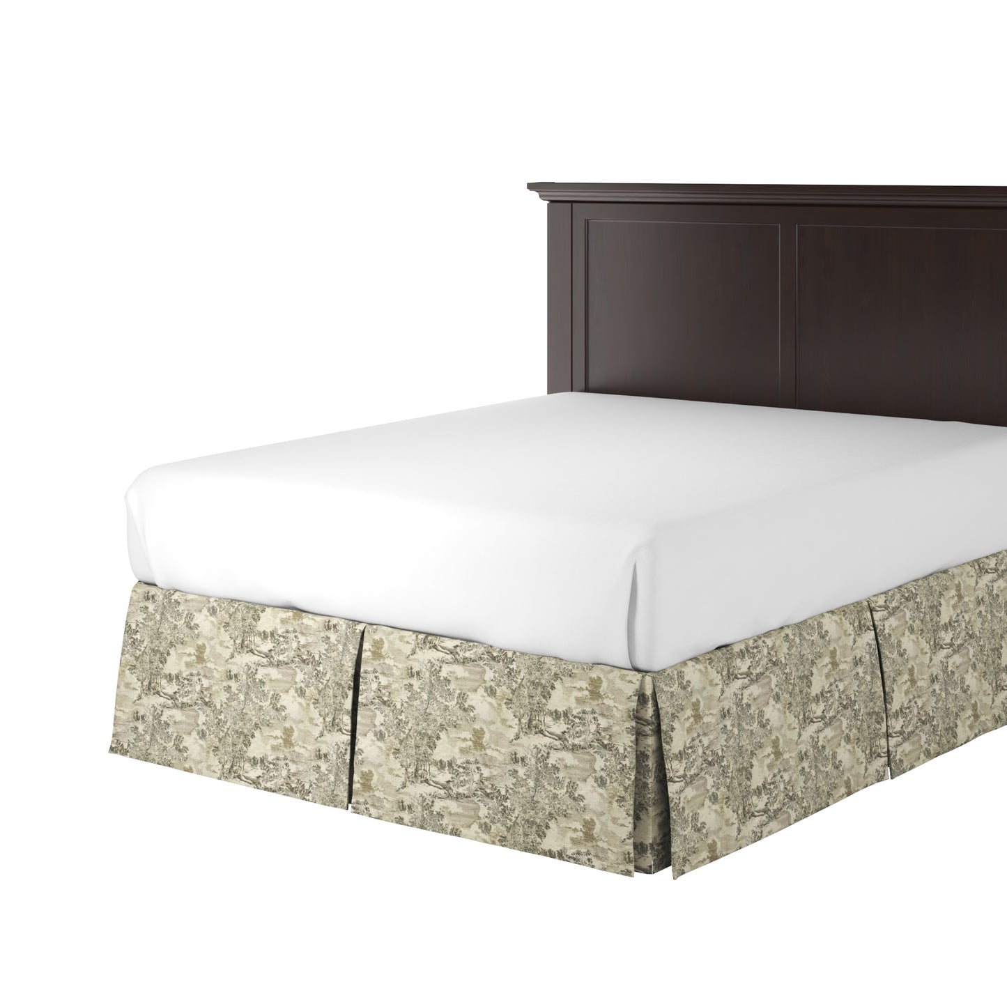 Tailored Bedskirt in Country Toile - Onyx