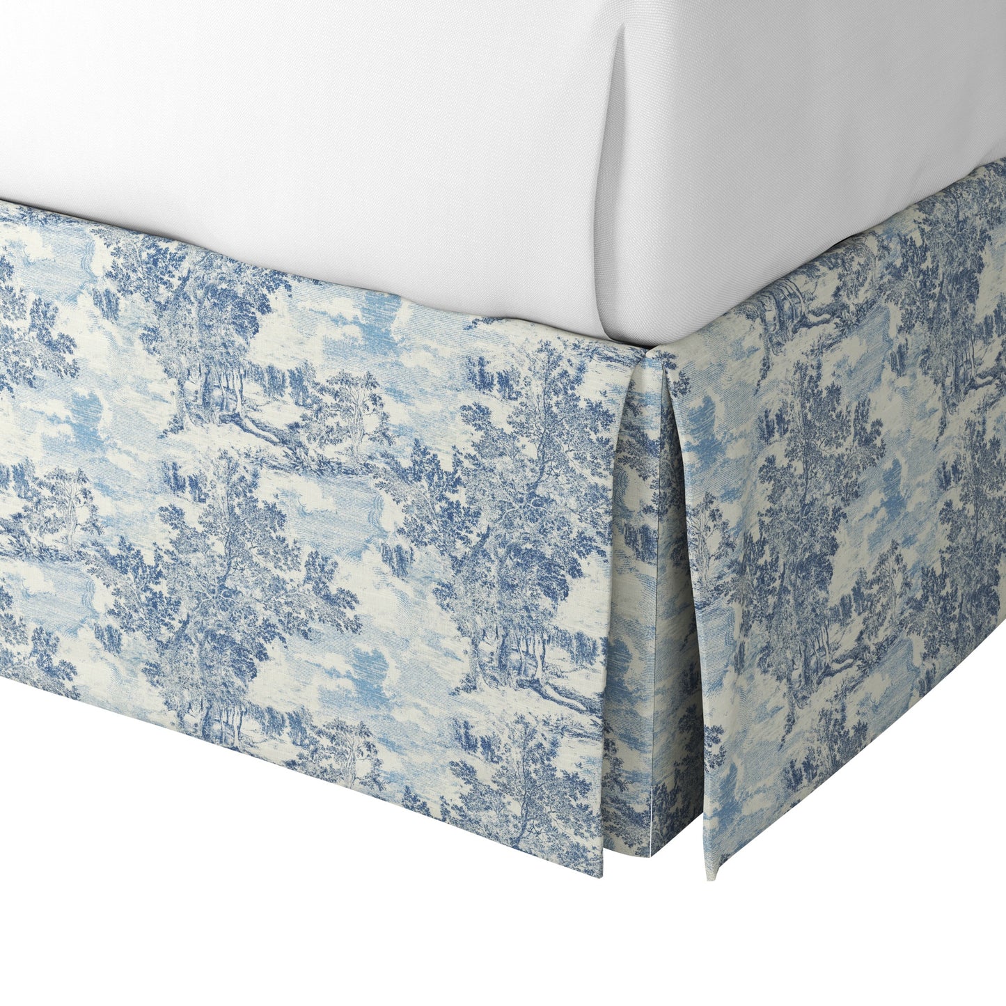 Tailored Bedskirt in Country Toile - Sapphire