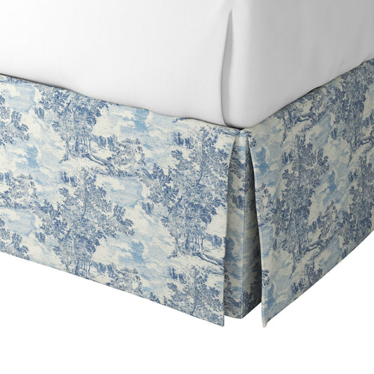 Tailored Bedskirt in Country Toile - Sapphire