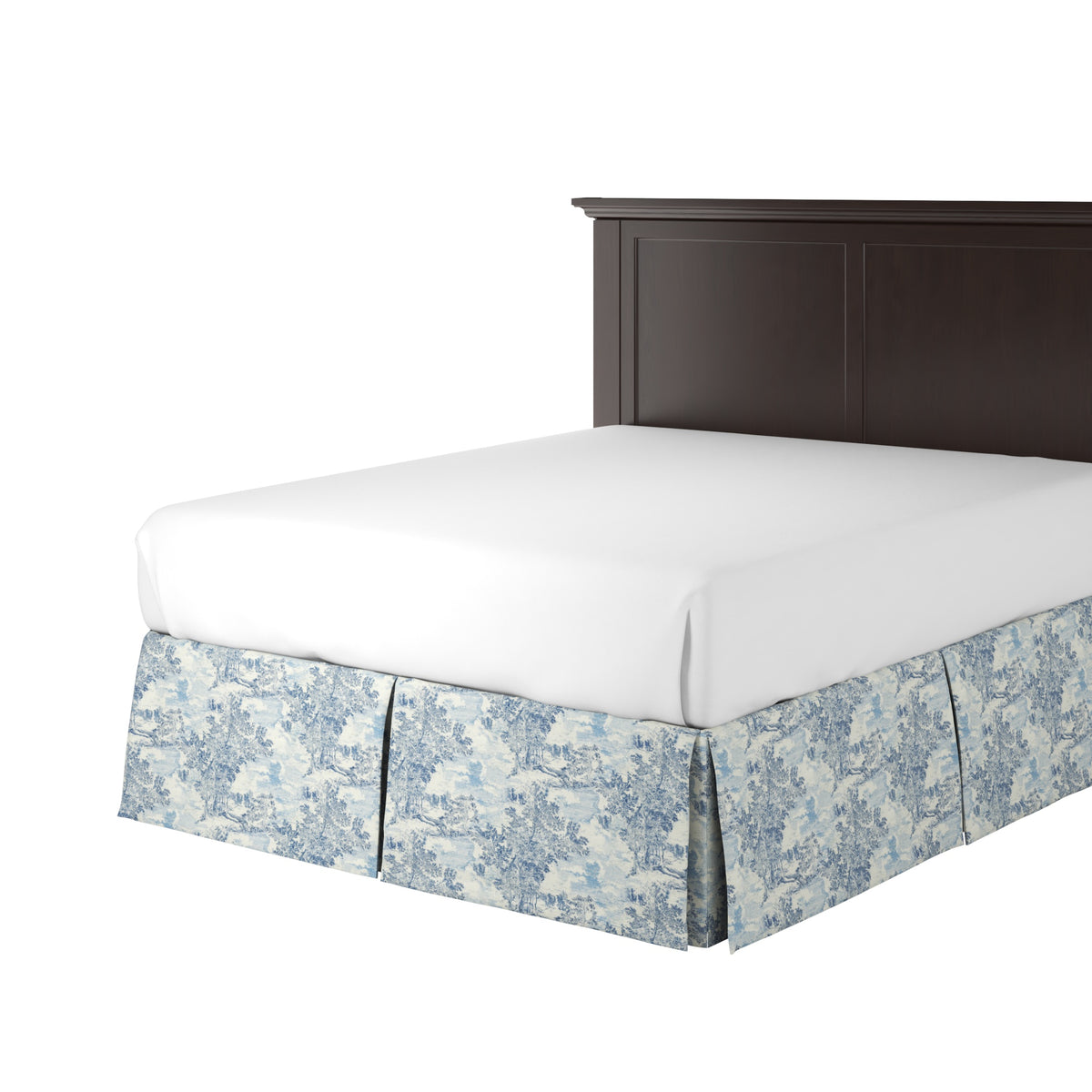 Tailored Bedskirt in Country Toile - Sapphire