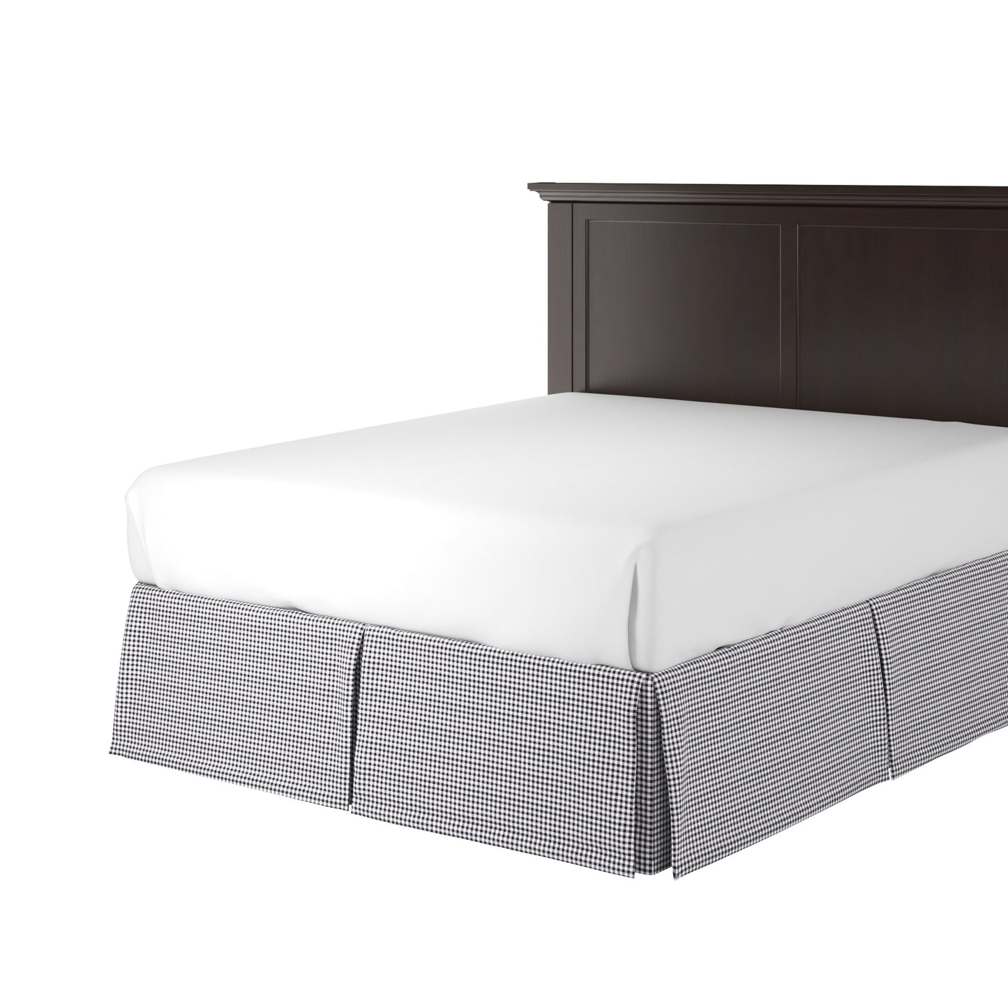 Tailored Bedskirt in Gingham - Black