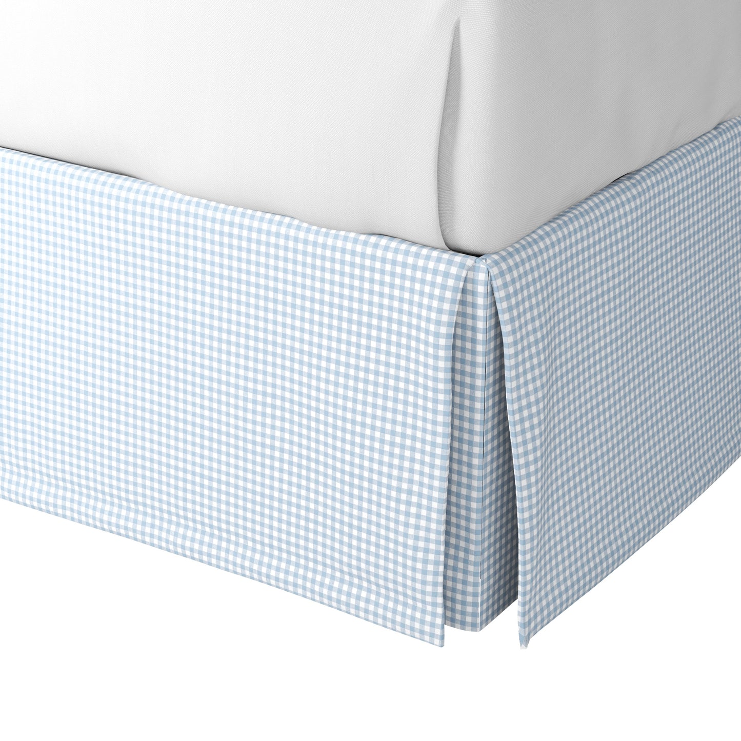 Tailored Bedskirt in Gingham - Blue Jean
