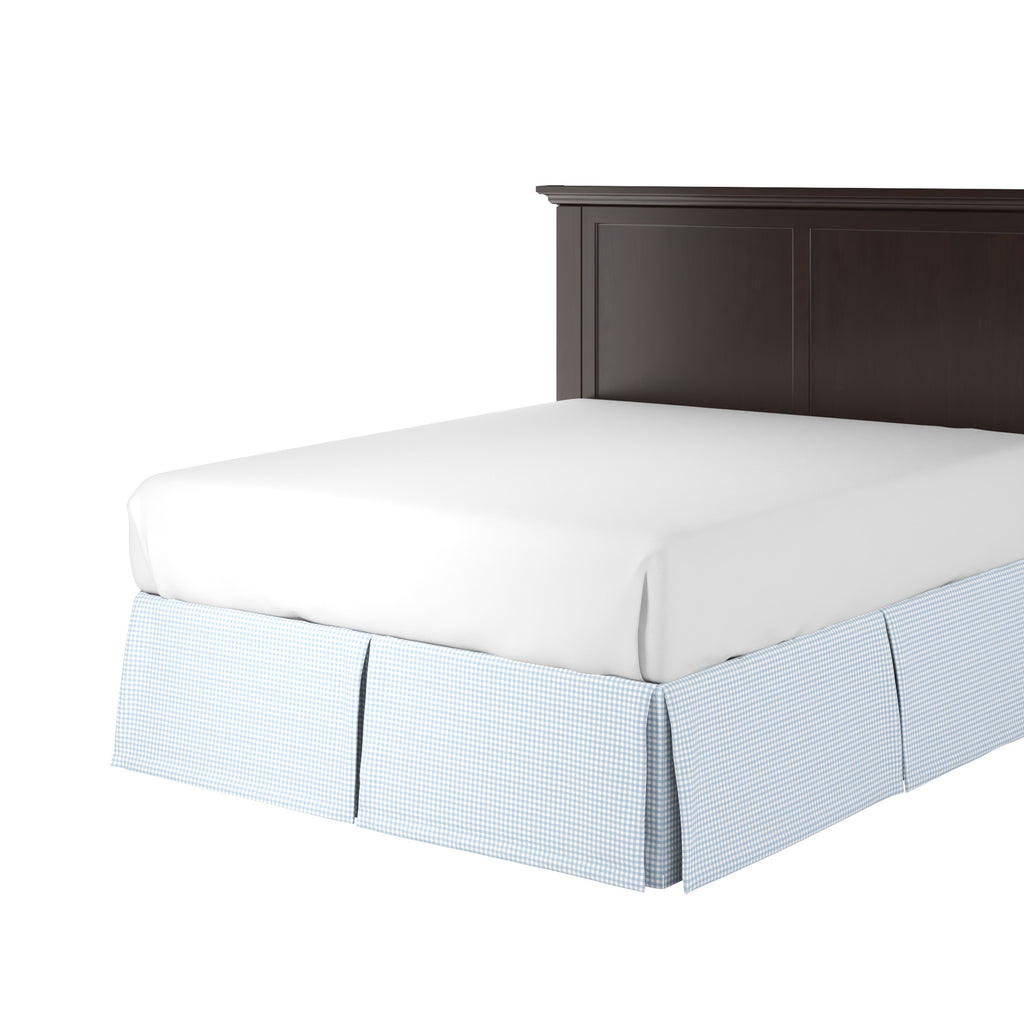 Tailored Bedskirt in Gingham - Blue Jean