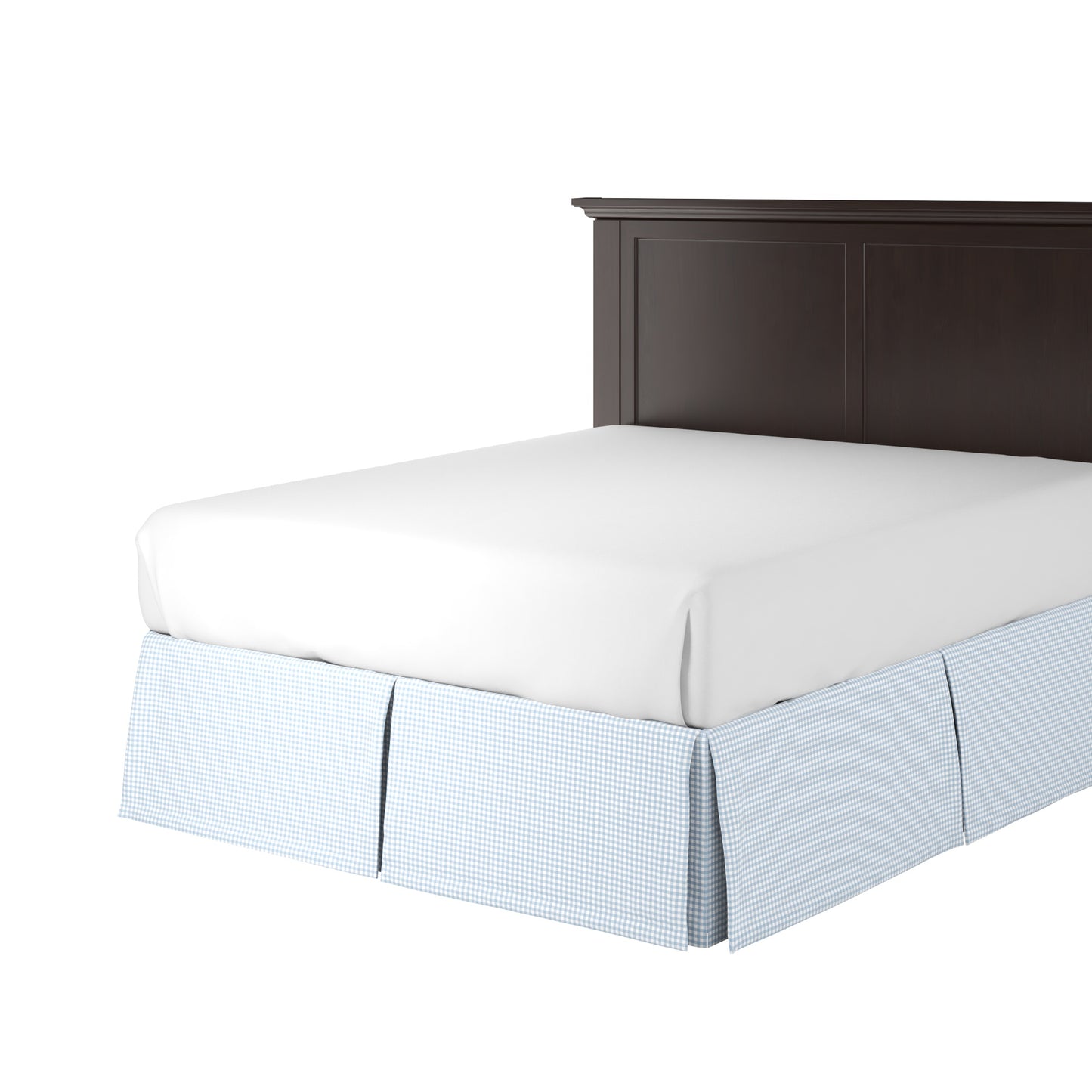 Tailored Bedskirt in Gingham - Blue Jean