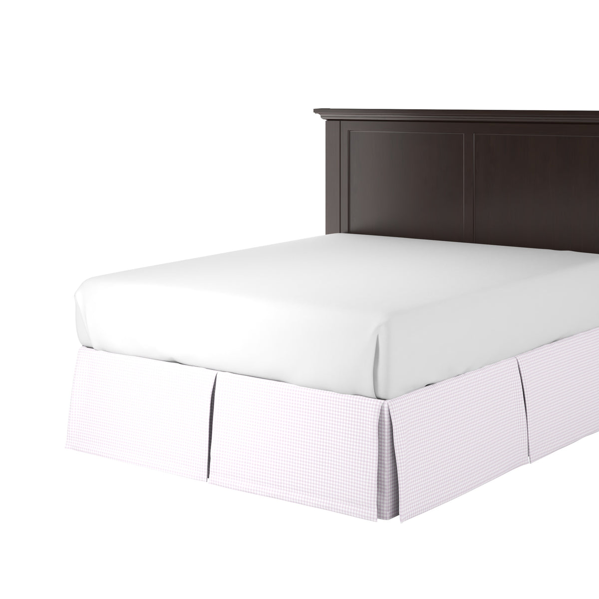 Tailored Bedskirt in Gingham - Lilac