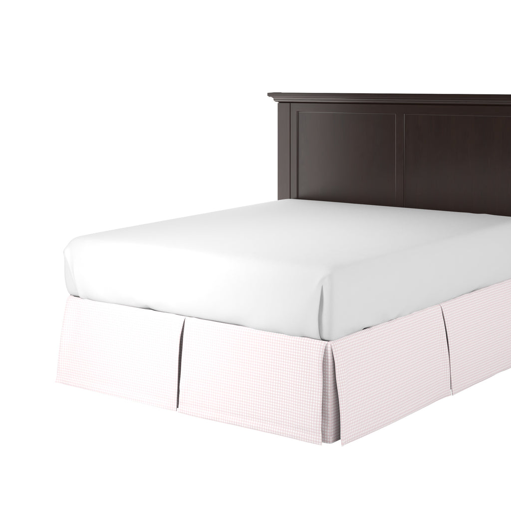 Tailored Bedskirt in Gingham - Light Pink