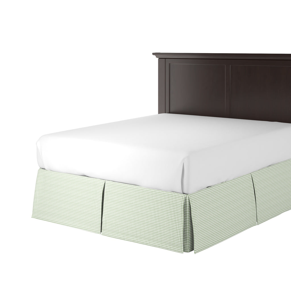 Tailored Bedskirt in Gingham - Sage