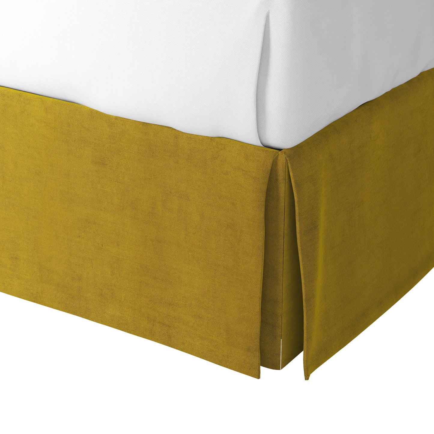 Tailored Bedskirt in Classic Velvet - Citron