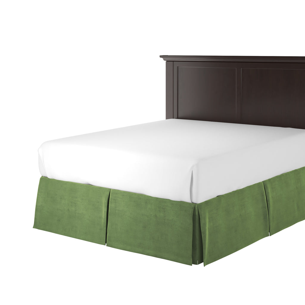 Tailored Bedskirt in Classic Velvet - Aloe