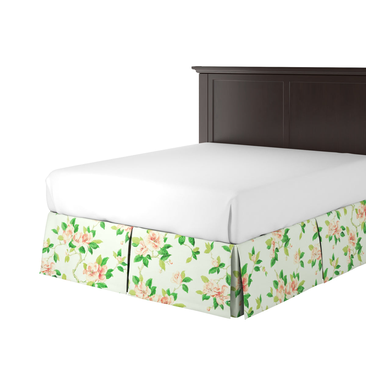 Tailored Bedskirt in Grandma's Floral - Coral