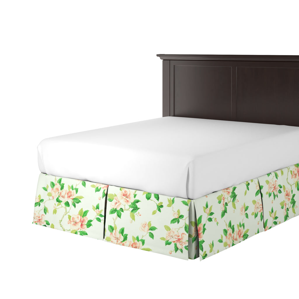 Tailored Bedskirt in Grandma's Floral - Coral