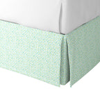 Tailored Bedskirt in Positive Print - Emerald