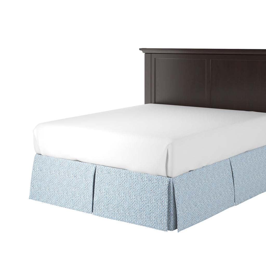 Tailored Bedskirt in Positive Print - Azure