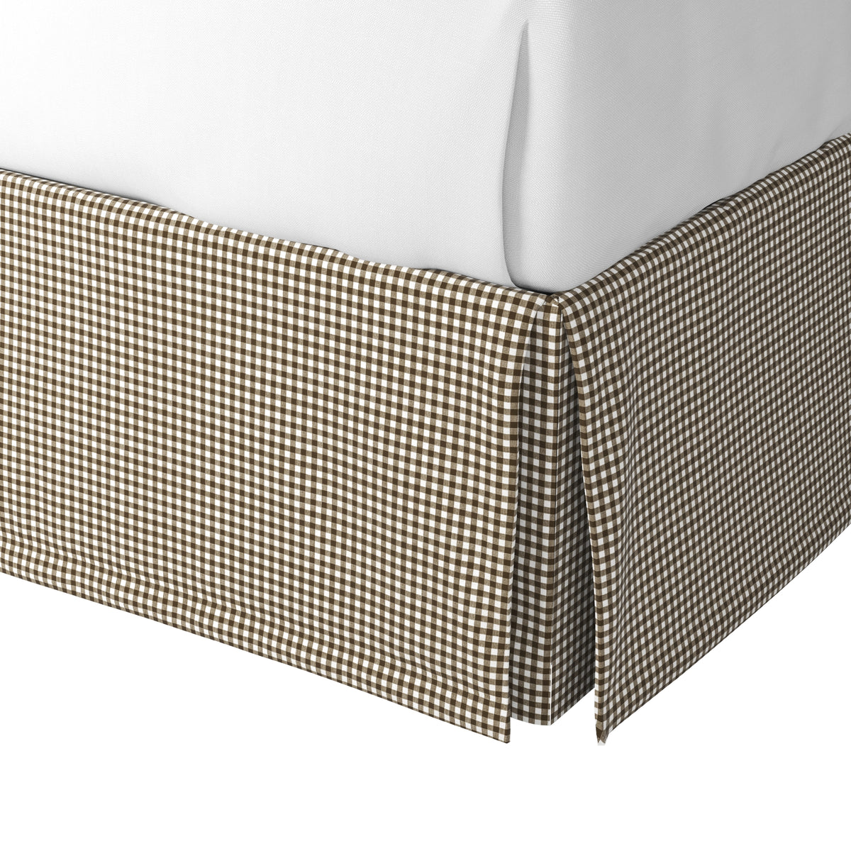 Tailored Bedskirt in Gingham - Chestnut