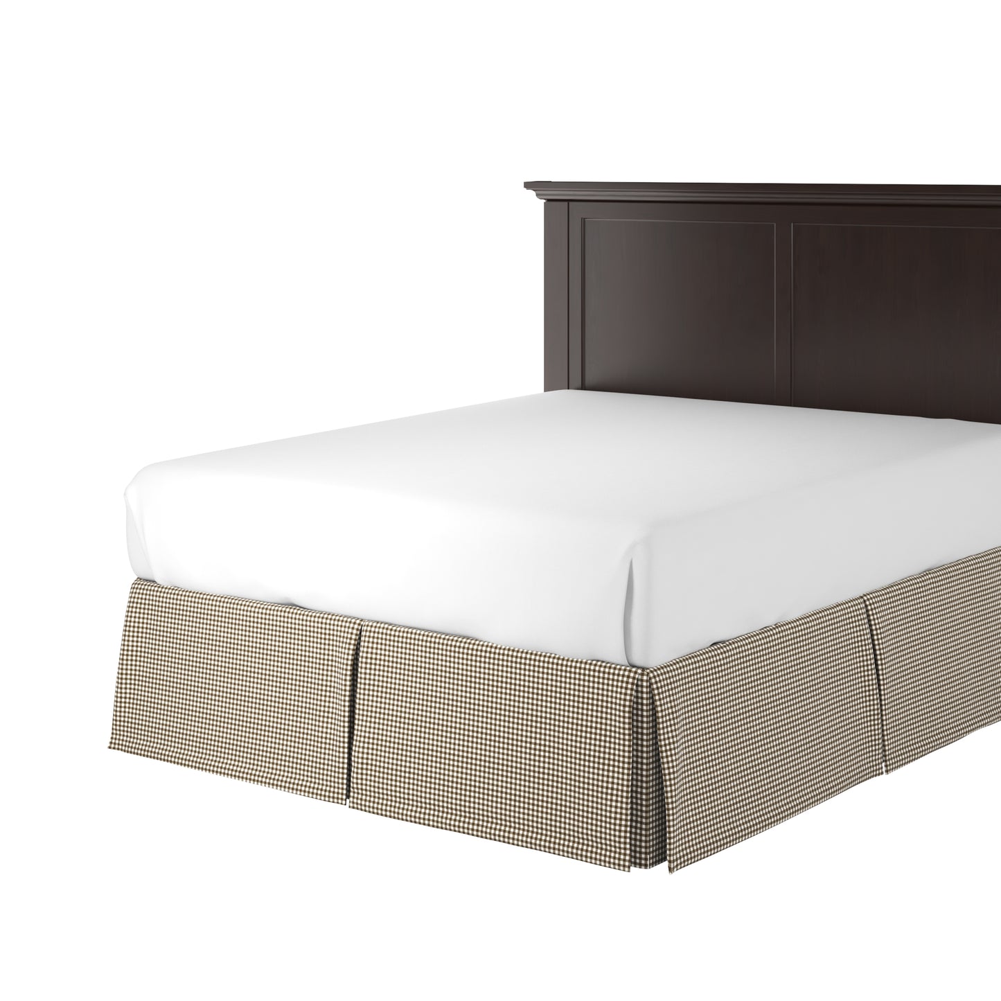 Tailored Bedskirt in Gingham - Chestnut