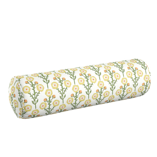 Bolster Pillow in Cottage Flowers - Sunbeam