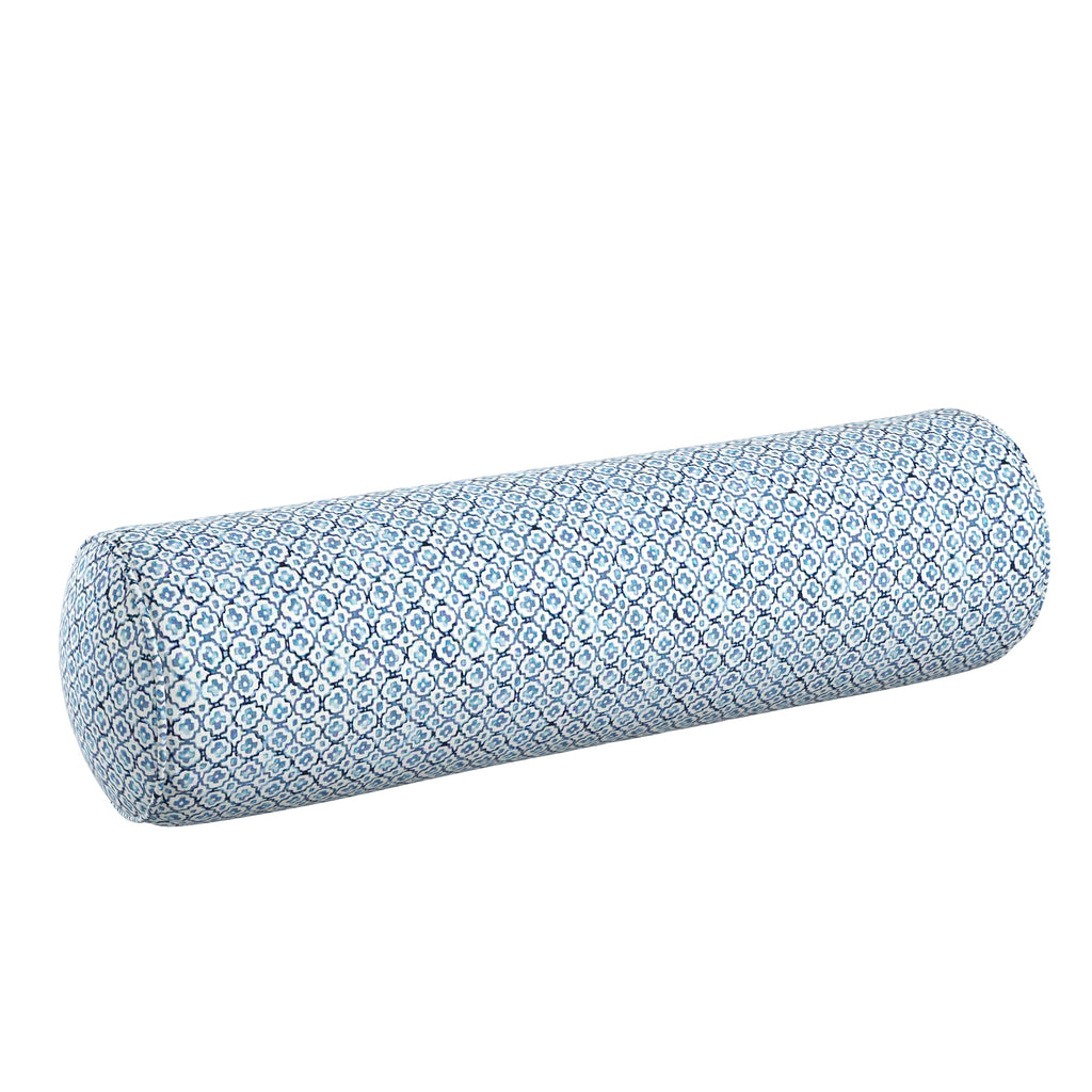 Bolster Pillow in Positive Print - Azure