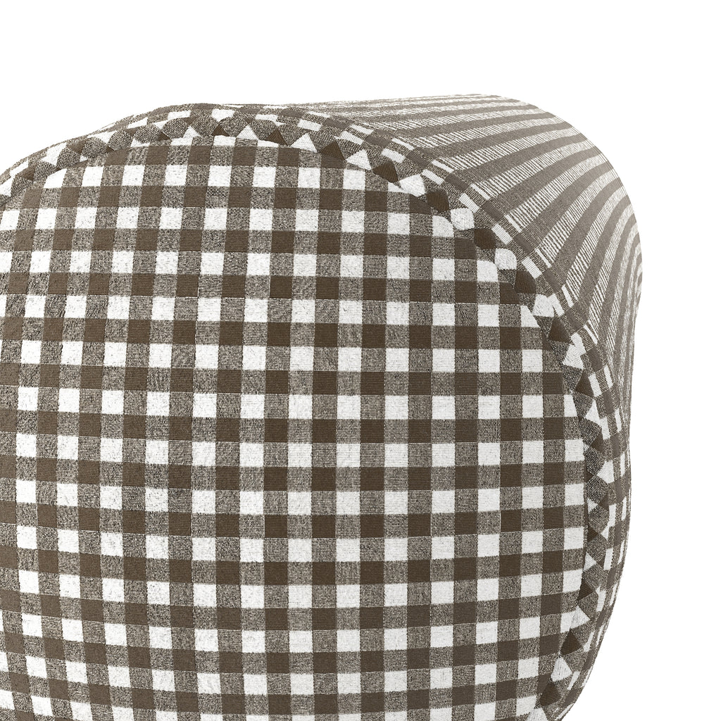 Bolster Pillow in Gingham - Chestnut