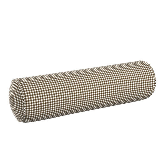 Bolster Pillow in Gingham - Chestnut