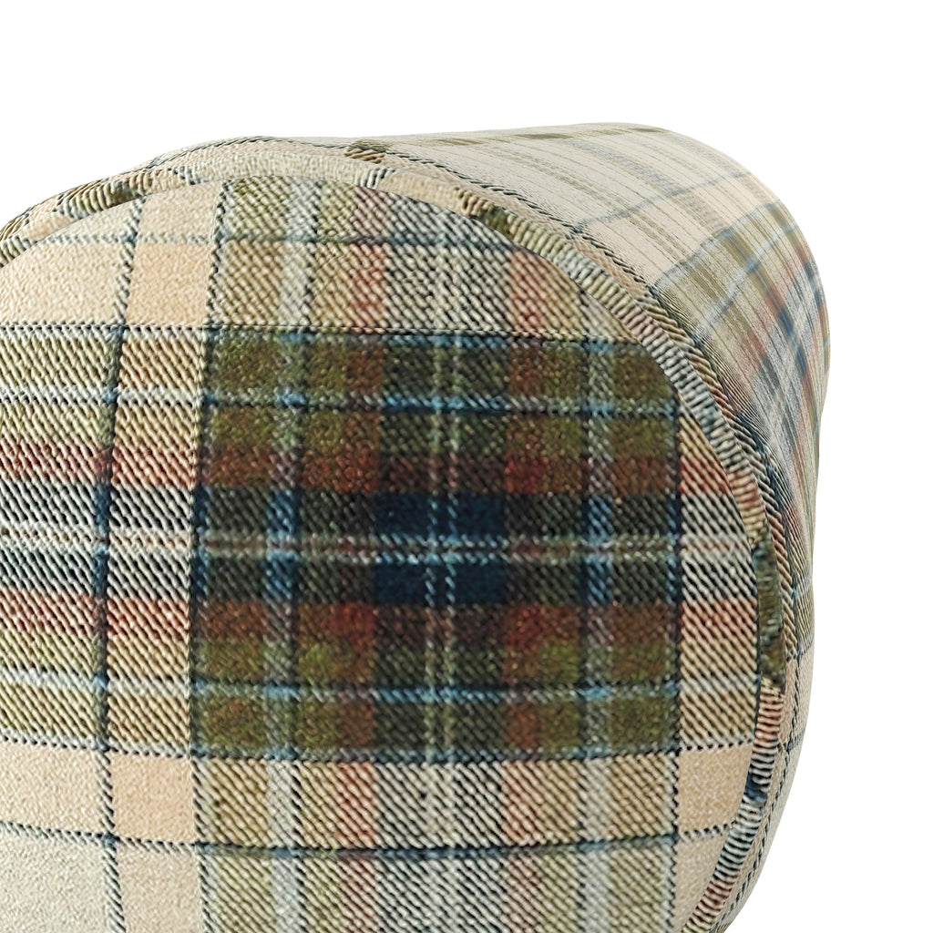 Bolster Pillow in Tartan - Cappuccino