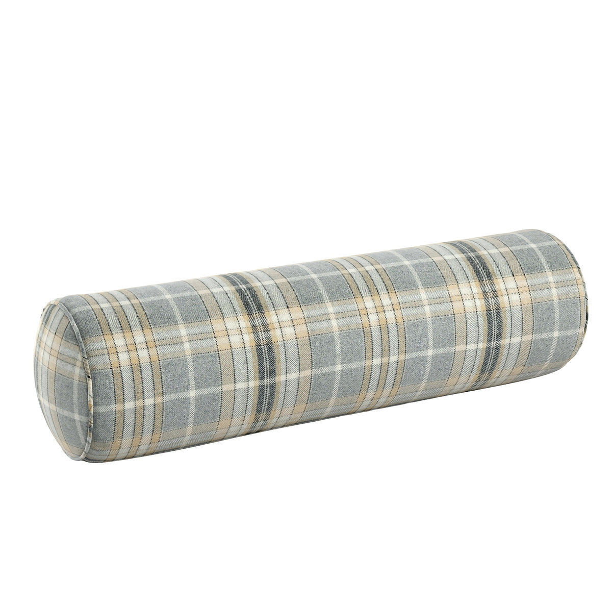 Bolster Pillow in Tartan - Thunder