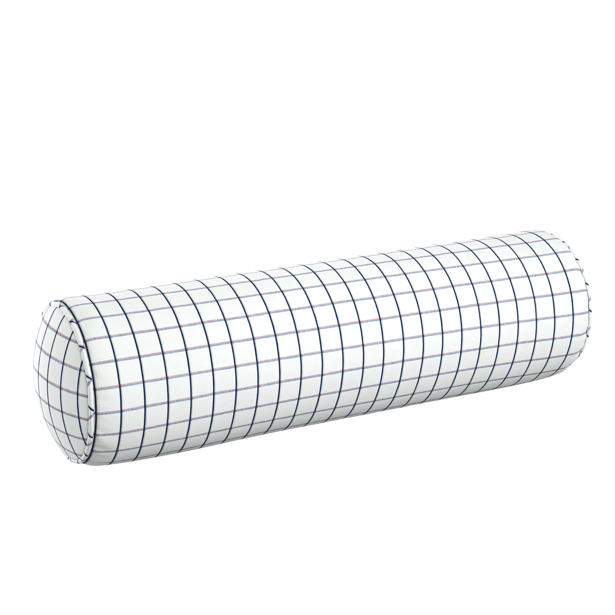 Bolster Pillow in Check With Me - White