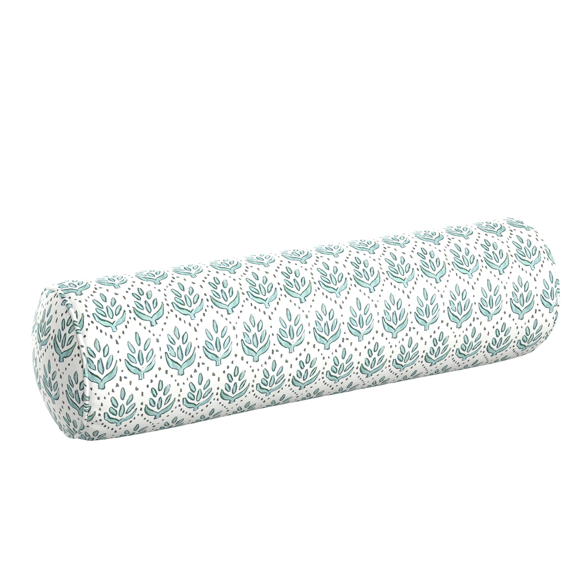Bolster Pillow in Leaf Me Alone - Minty Blue