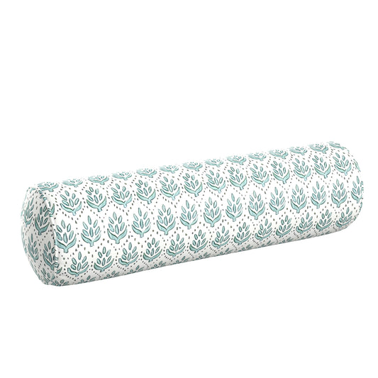 Bolster Pillow in Leaf Me Alone - Minty Blue