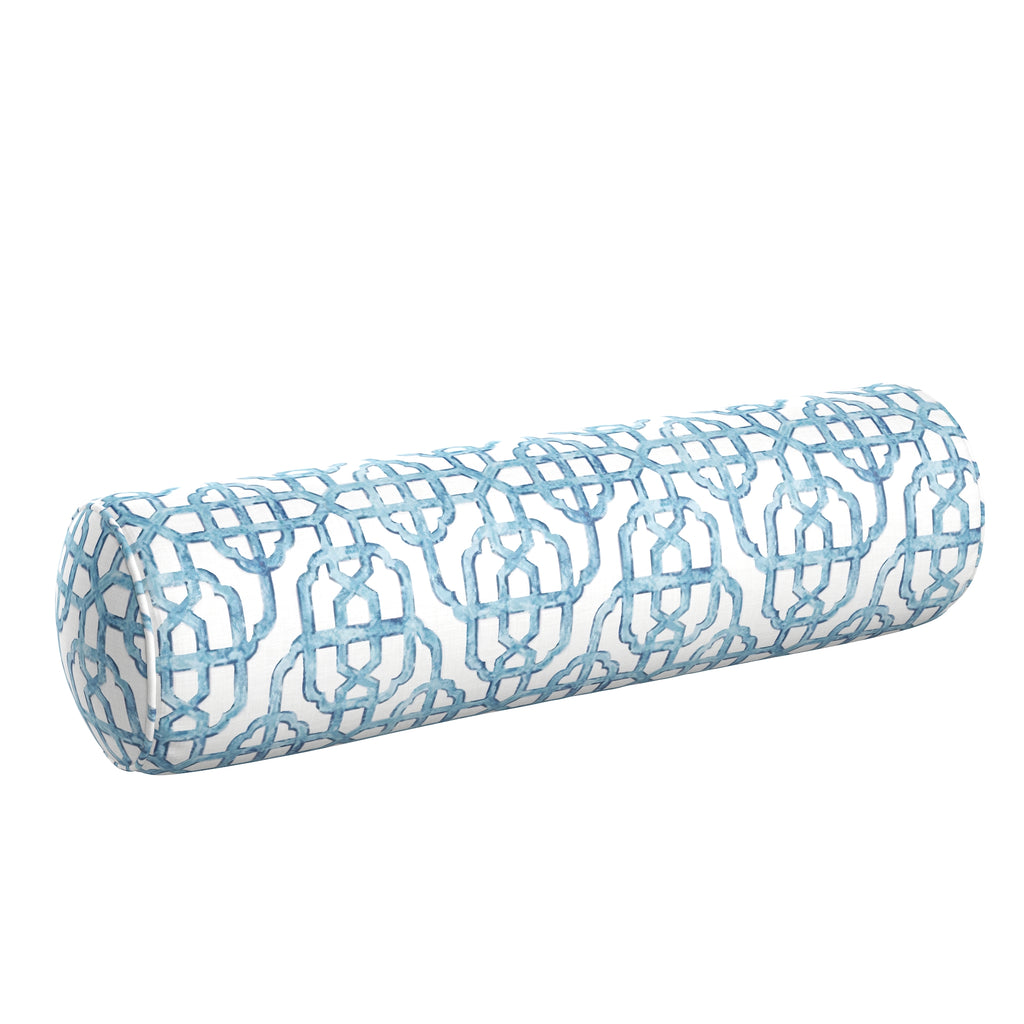 Bolster Pillow in Trellis Like It Is - Waves