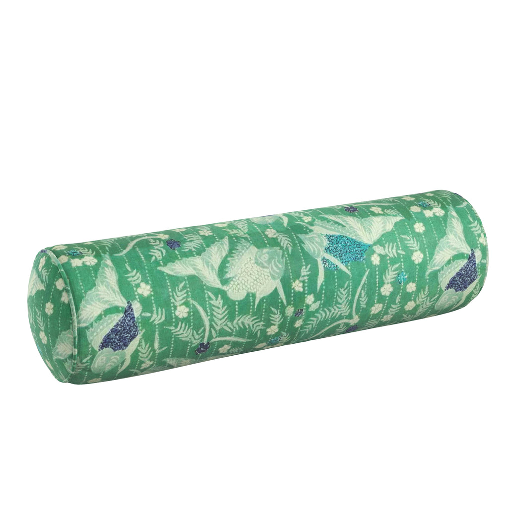 Bolster Pillow in Koi Pond - Green