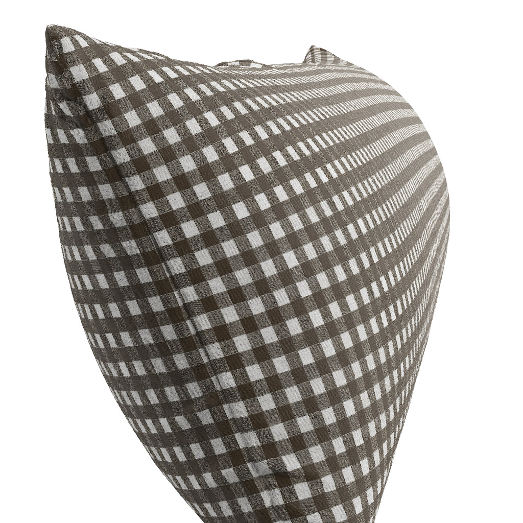 Large Lumbar Pillow in Gingham - Chestnut