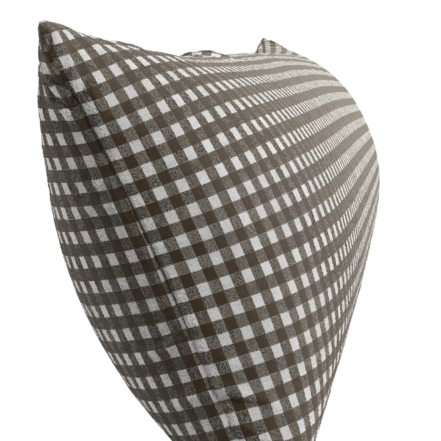Large Lumbar Pillow in Gingham - Chestnut