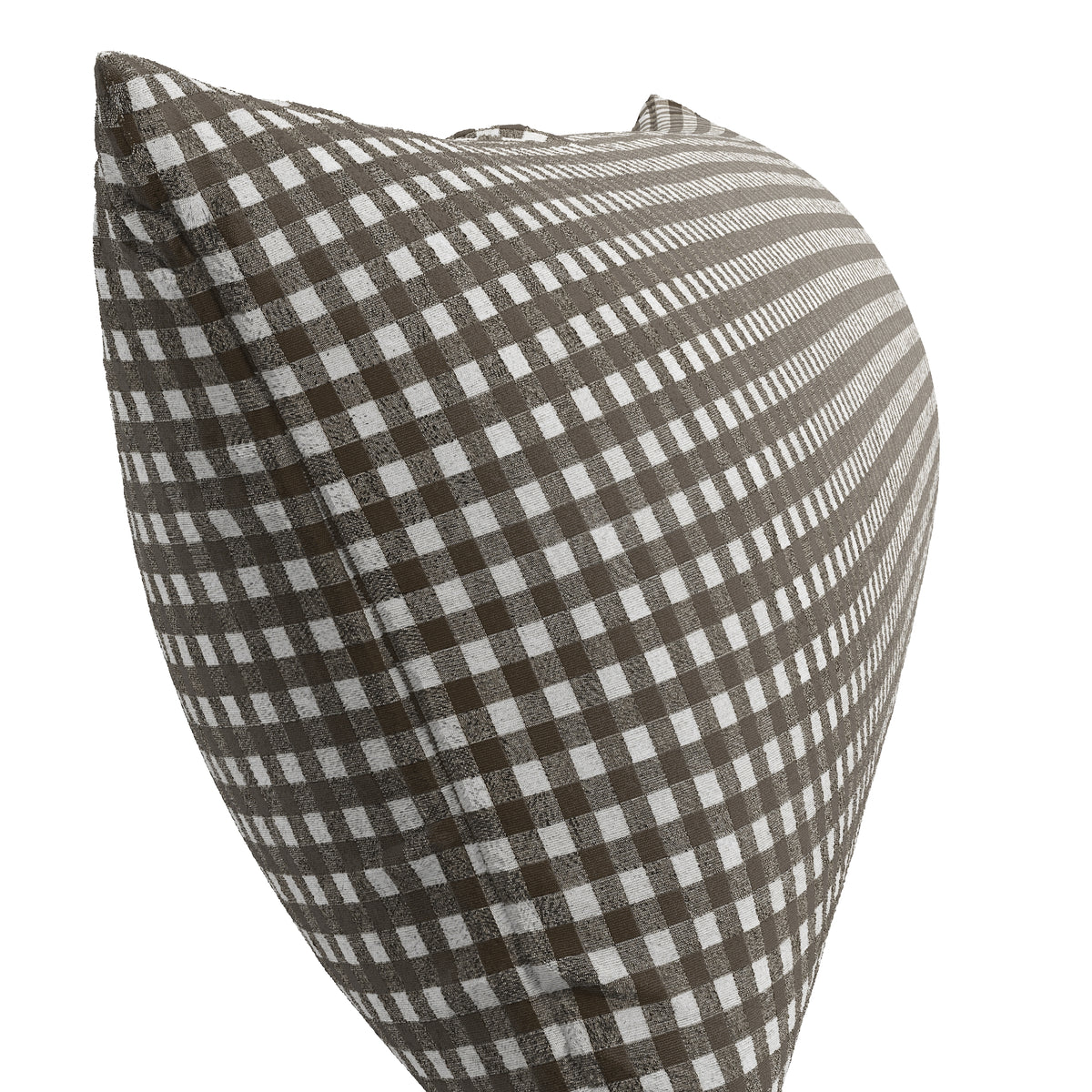 Large Lumbar Pillow in Gingham - Chestnut