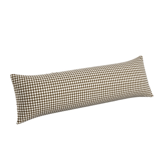 Large Lumbar Pillow in Gingham - Chestnut