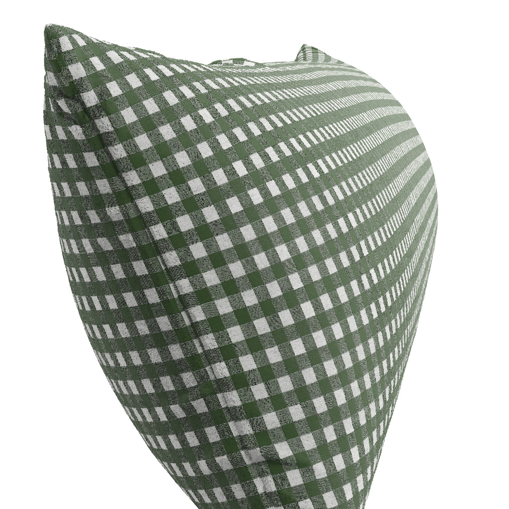 Large Lumbar Pillow in Gingham - Fir
