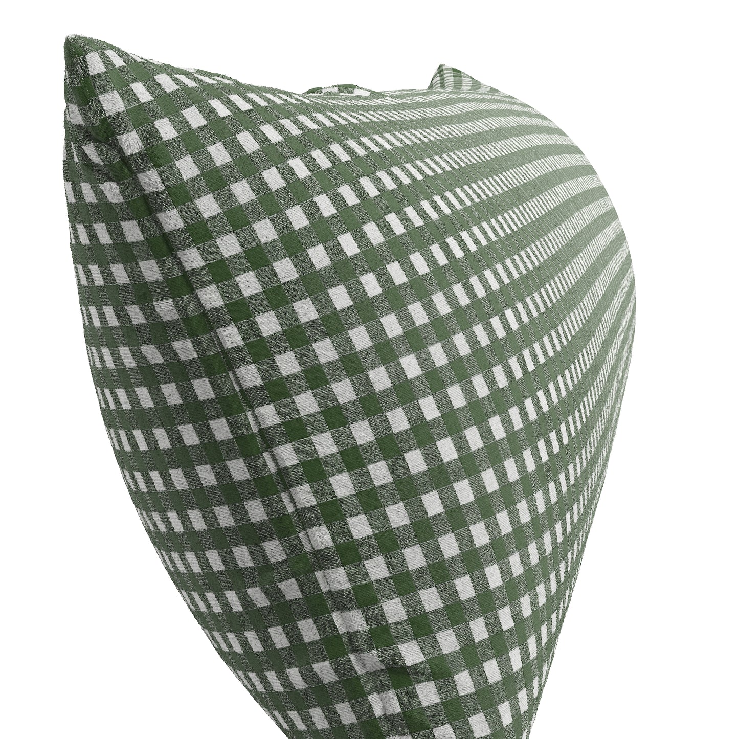 Large Lumbar Pillow in Gingham - Fir