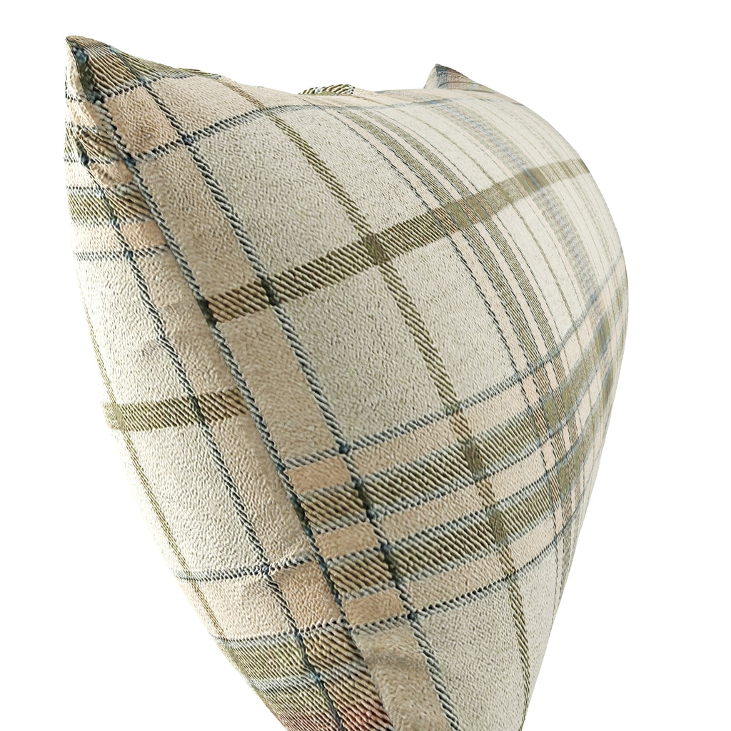 Large Lumbar Pillow in Tartan - Cappuccino