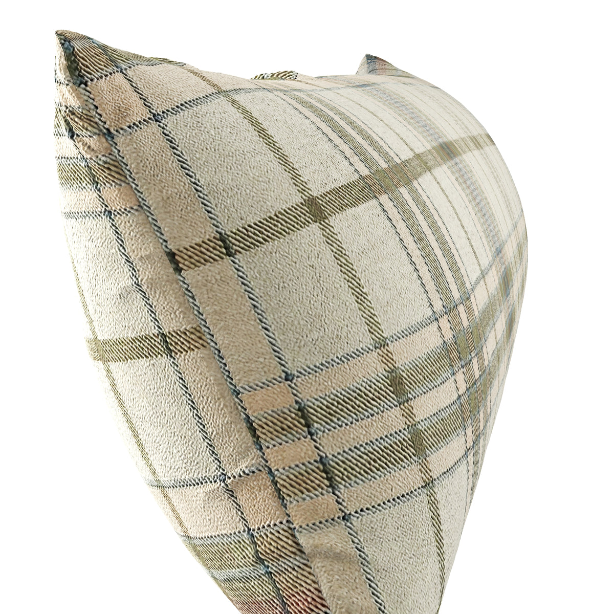 Large Lumbar Pillow in Tartan - Cappuccino