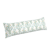 Large Lumbar Pillow in Cottage Flowers - Cool Blue