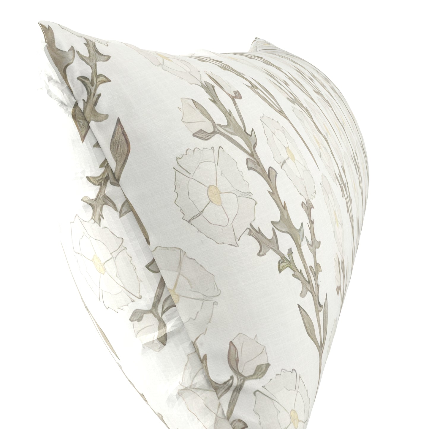 Large Lumbar Pillow in Cottage Flowers - Vanilla