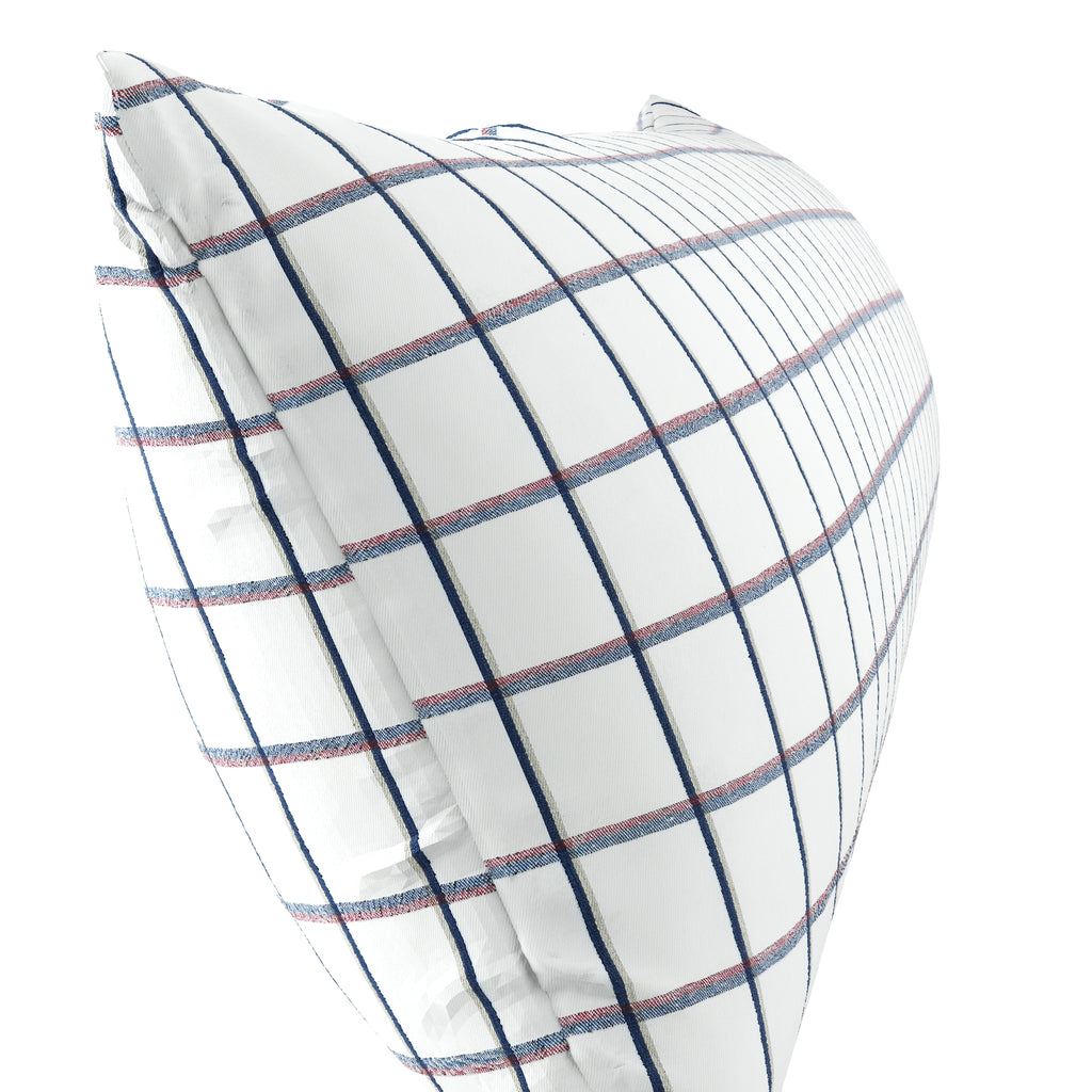 Large Lumbar Pillow in Check With Me - White