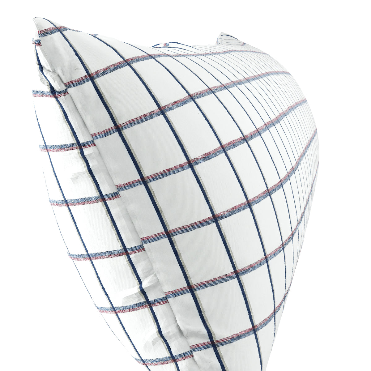 Large Lumbar Pillow in Check With Me - White