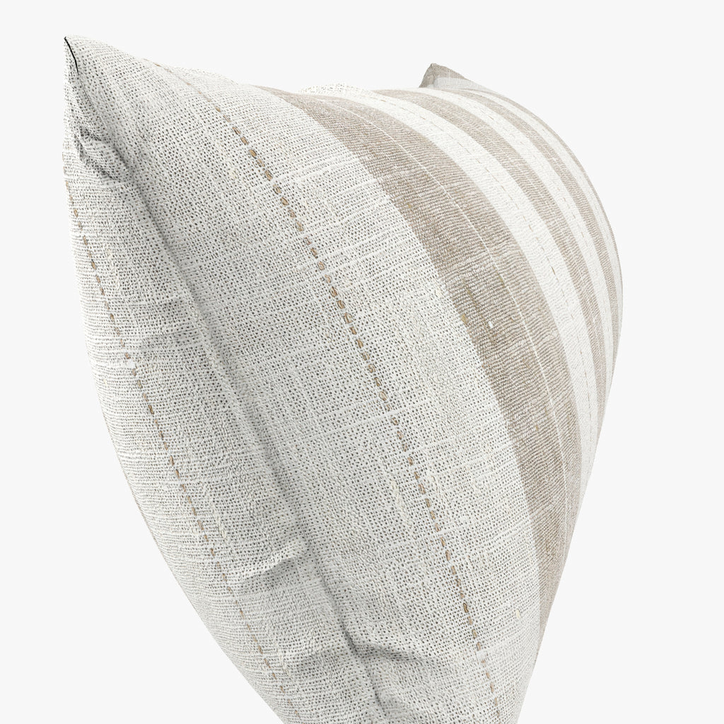 Lumbar Pillow in French Laundry Stripe - Champagne