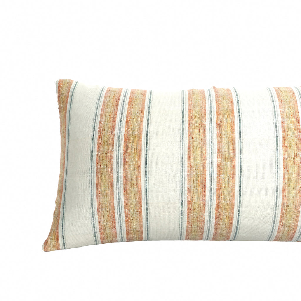Lumbar Pillow in French Laundry Stripe - Apricot
