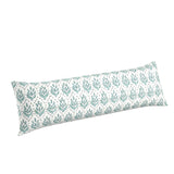 Large Lumbar Pillow in Leaf Me Alone - Minty Blue