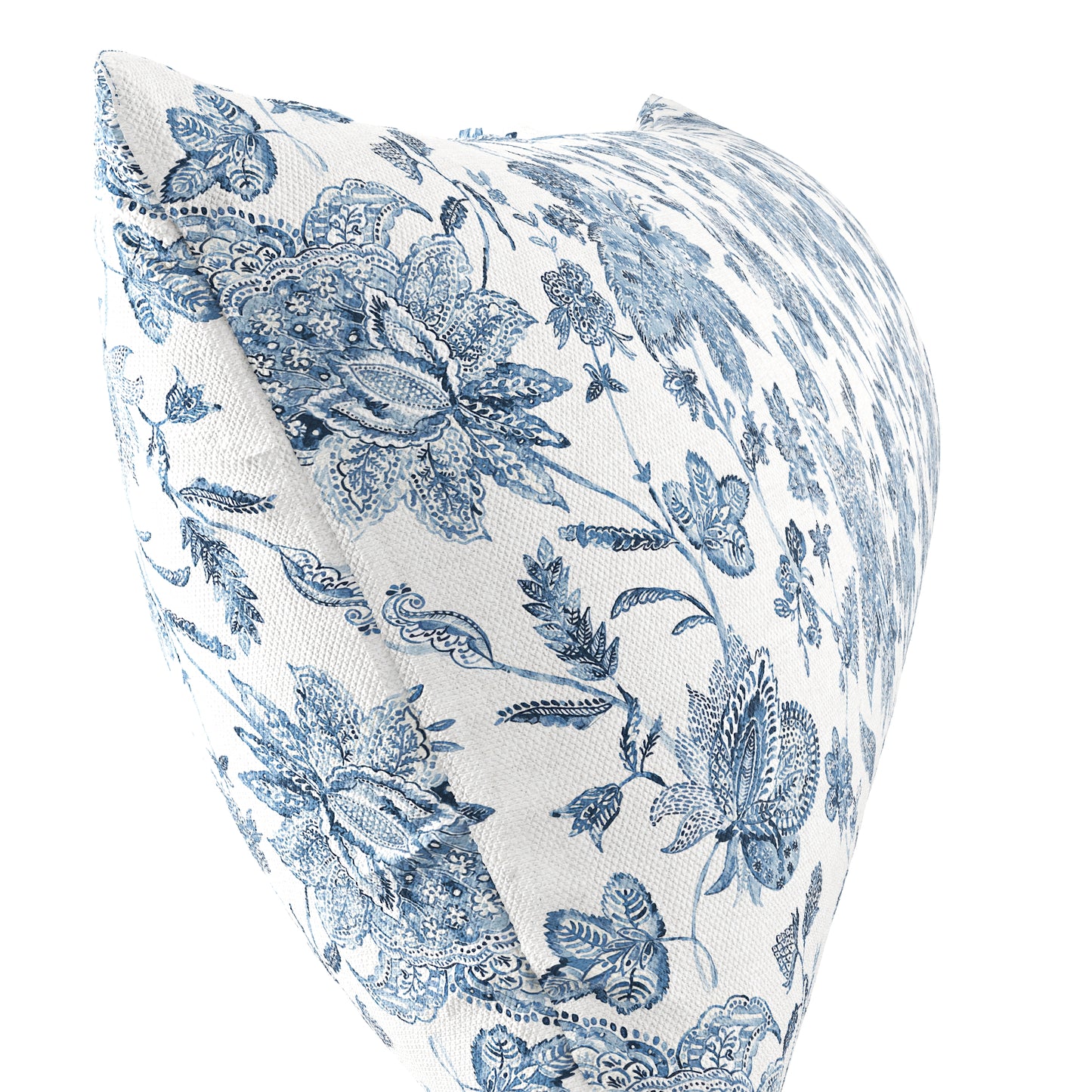 Large Lumbar Pillow in Toile - Blue Skies