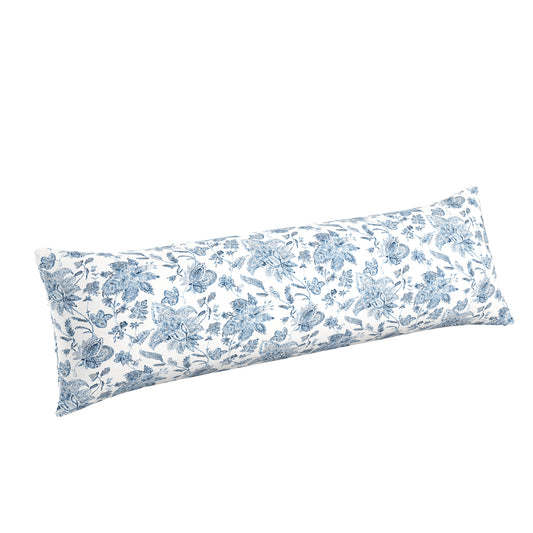 Large Lumbar Pillow in Toile - Blue Skies