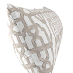 Large Lumbar Pillow in Trellis Like It Is - Beige