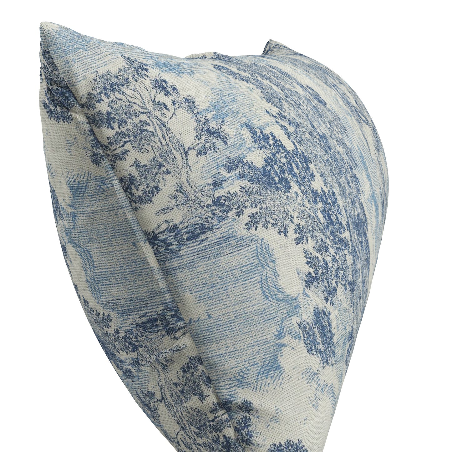 Large Lumbar Pillow in Country Toile - Sapphire